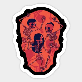 Dancing Party Skeletons Sticker